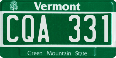 VT license plate CQA331