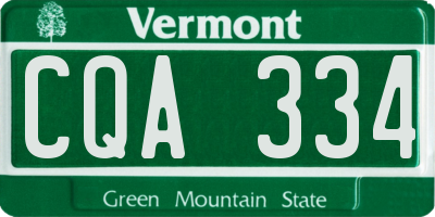VT license plate CQA334