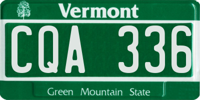 VT license plate CQA336