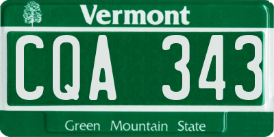 VT license plate CQA343