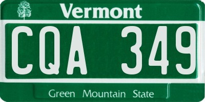 VT license plate CQA349