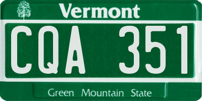 VT license plate CQA351