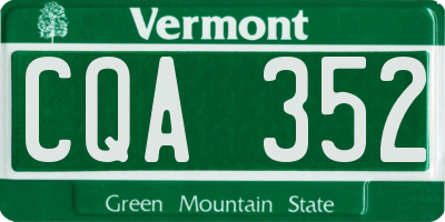VT license plate CQA352