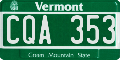 VT license plate CQA353