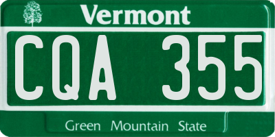 VT license plate CQA355