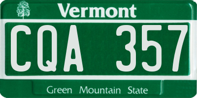 VT license plate CQA357