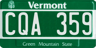 VT license plate CQA359