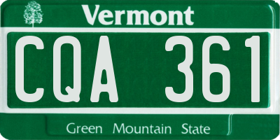 VT license plate CQA361