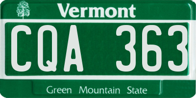 VT license plate CQA363