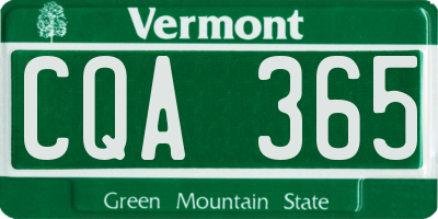 VT license plate CQA365