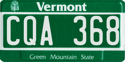 VT license plate CQA368