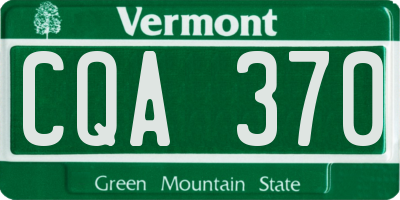 VT license plate CQA370