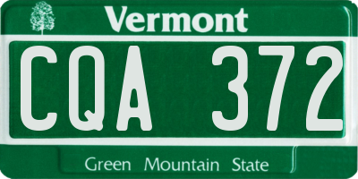 VT license plate CQA372