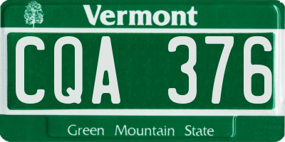 VT license plate CQA376