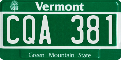 VT license plate CQA381