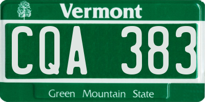 VT license plate CQA383