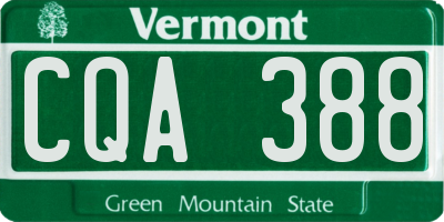 VT license plate CQA388