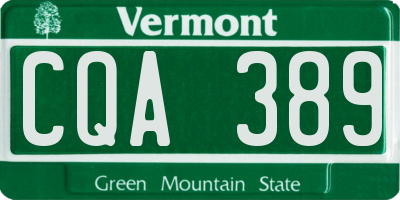 VT license plate CQA389