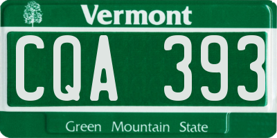 VT license plate CQA393