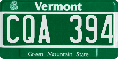 VT license plate CQA394