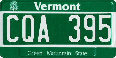 VT license plate CQA395