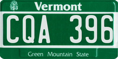 VT license plate CQA396