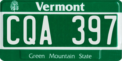 VT license plate CQA397
