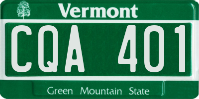 VT license plate CQA401