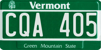VT license plate CQA405