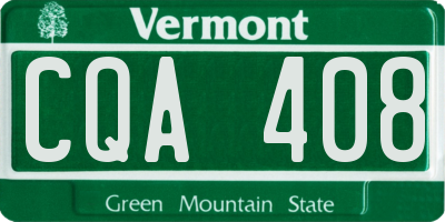 VT license plate CQA408