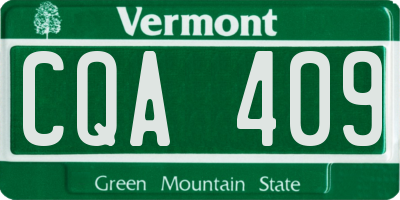 VT license plate CQA409