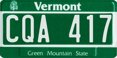 VT license plate CQA417