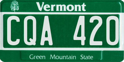 VT license plate CQA420