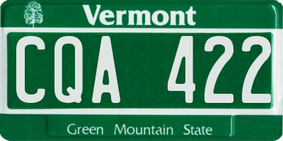 VT license plate CQA422