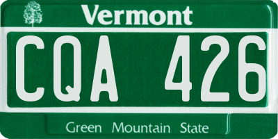 VT license plate CQA426