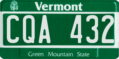 VT license plate CQA432