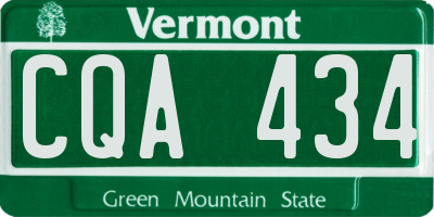 VT license plate CQA434