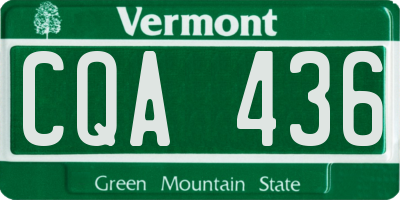 VT license plate CQA436
