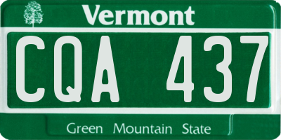VT license plate CQA437
