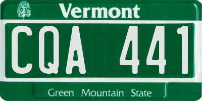 VT license plate CQA441
