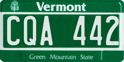 VT license plate CQA442