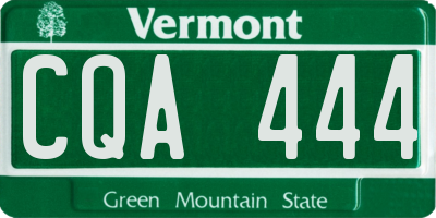 VT license plate CQA444