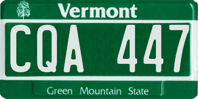 VT license plate CQA447