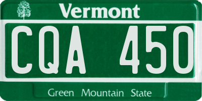 VT license plate CQA450