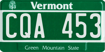 VT license plate CQA453