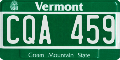 VT license plate CQA459