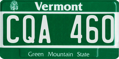 VT license plate CQA460