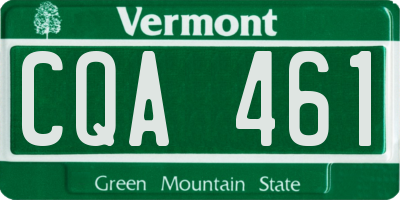 VT license plate CQA461