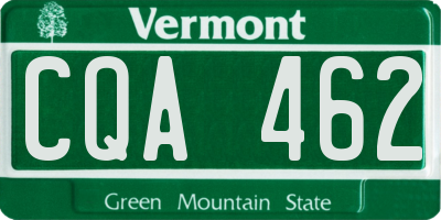 VT license plate CQA462