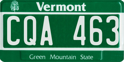 VT license plate CQA463